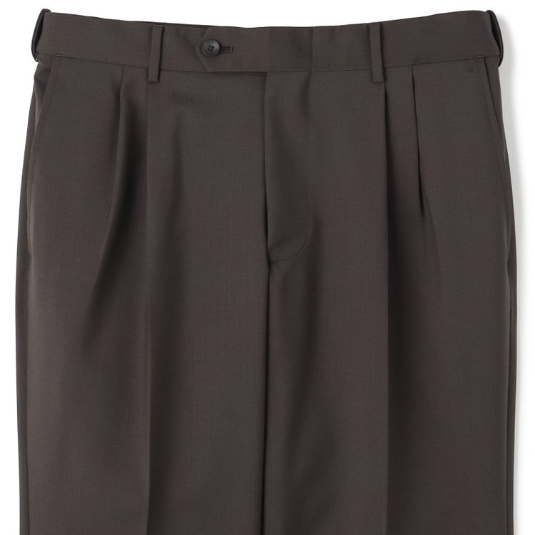 シルバーライン 【発送在庫あり】【CLASSICO TAPERED】【春夏】3釦段返りシングルスーツ 2タック/ブラウン×シャドーストライプ/パッチポケット/ウエストムーブ仕様/MARZOTTO/※パンツ裾直し必要 茶濃色