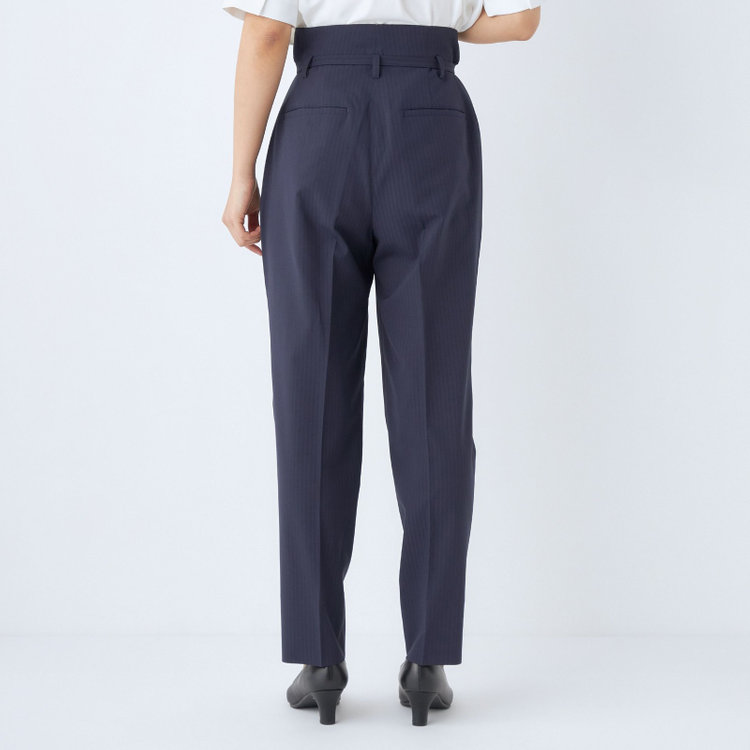 シルバーライン 【SL】【年間】1釦シングルパンツスーツ/ネイビー×シャドーストライプ/ウォッシャブル/4S/TRABEST/※パンツ裾上げ済仕様 紺中間