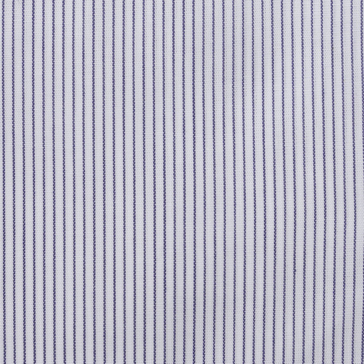 ブラックライン 【SKINNY】【形態安定】ボタンダウンドレスワイシャツ/ホワイト×ネイビーストライプ 青中間