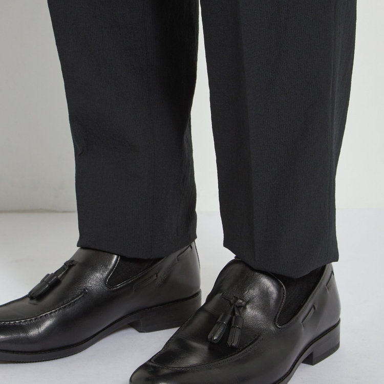 シルバーライン 【RBC】【春夏】2タックパンツ/ブラック/ウエストシャーリング仕様/4S AIR/※裾上げ必要 黒