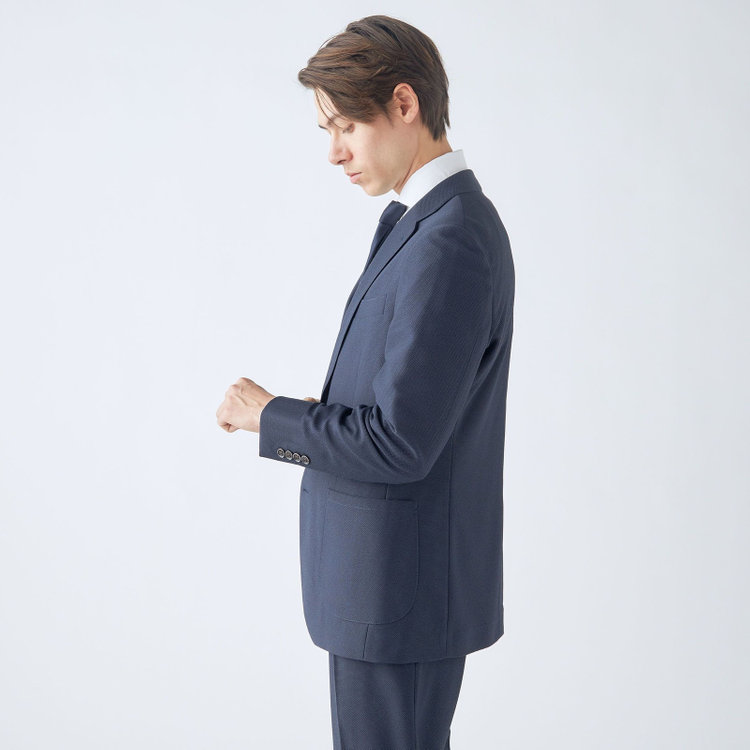 シルバーライン 【CLASSICO TAPERED】【春夏】2釦シングルジャケット/ネイビー/パッチポケット/4S SUSTAINABILITY&ECOLOGY FABRIC 紺濃色