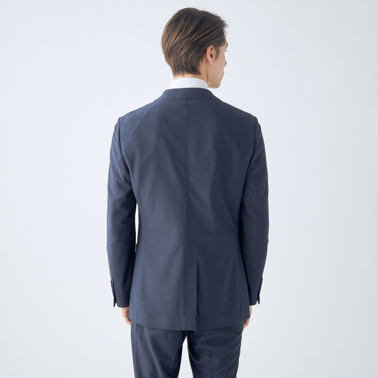 シルバーライン 【CLASSICO TAPERED】【春夏】2釦シングルジャケット/ネイビー/パッチポケット/4S SUSTAINABILITY&ECOLOGY FABRIC 紺濃色