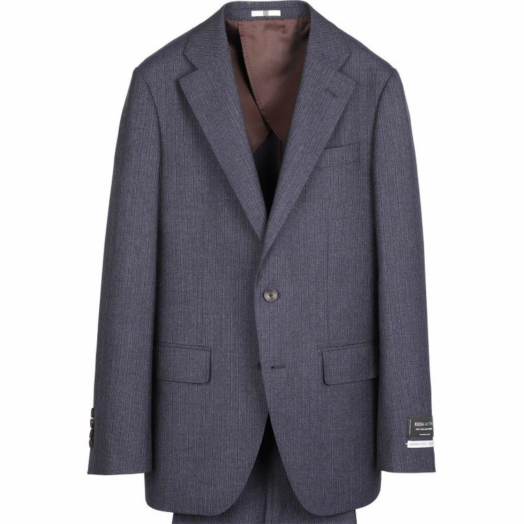 スーツセレクト 【CLASSICO TAPERED】【秋冬】2釦シングルスーツ 1タック/ネイビー×ストライプ/REDA ACTIVE/NEW ZEALAND WOOL MERINO/SHOWER CLEAN ネイビー系(紺)