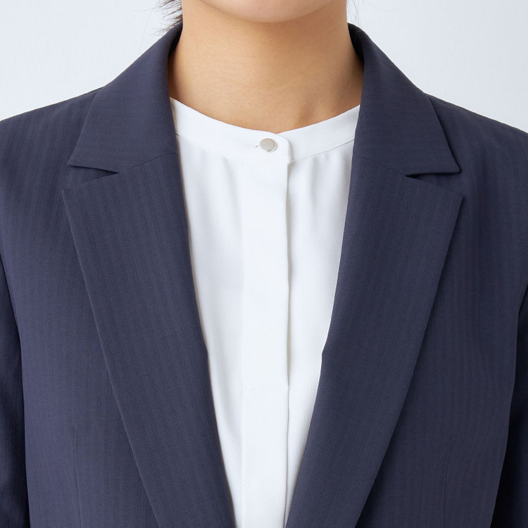 シルバーライン 【SL】【年間】1釦シングルパンツスーツ/ネイビー×シャドーストライプ/ウォッシャブル/4S/TRABEST/※パンツ裾上げ済仕様 紺中間