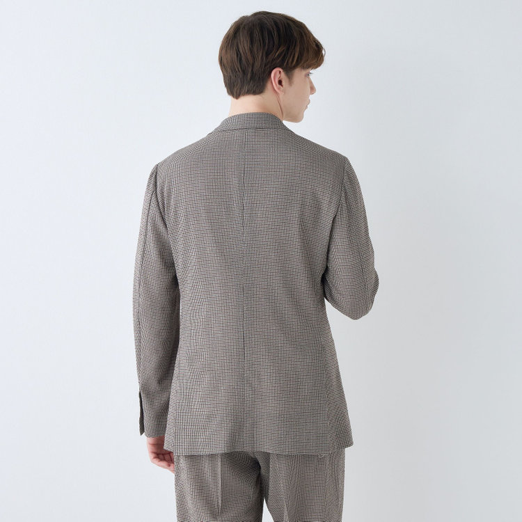 シルバーライン 【RBC】【春夏】6釦2掛けダブルジャケット/ブラウン×チェック/パッチポケット/4S SUSTAINABILITY&ECOLOGY FABRIC その他