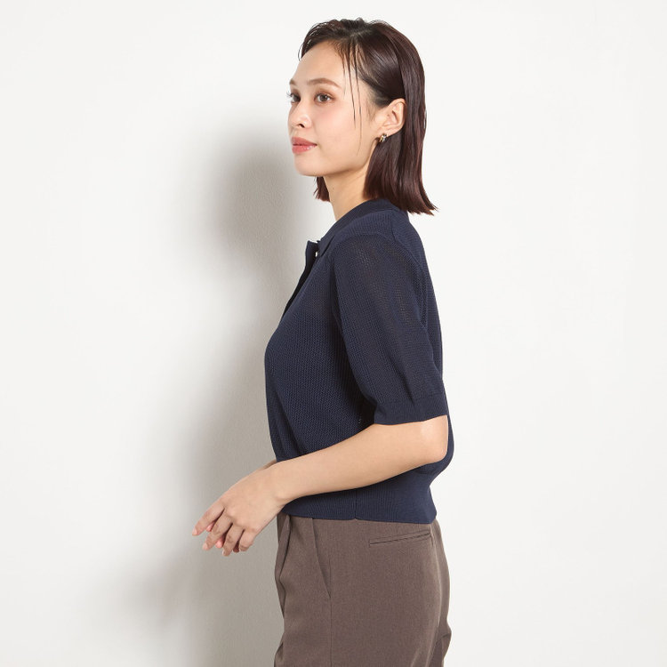 シルバーライン 12Gメッシュポロ/ネイビー 紺中間