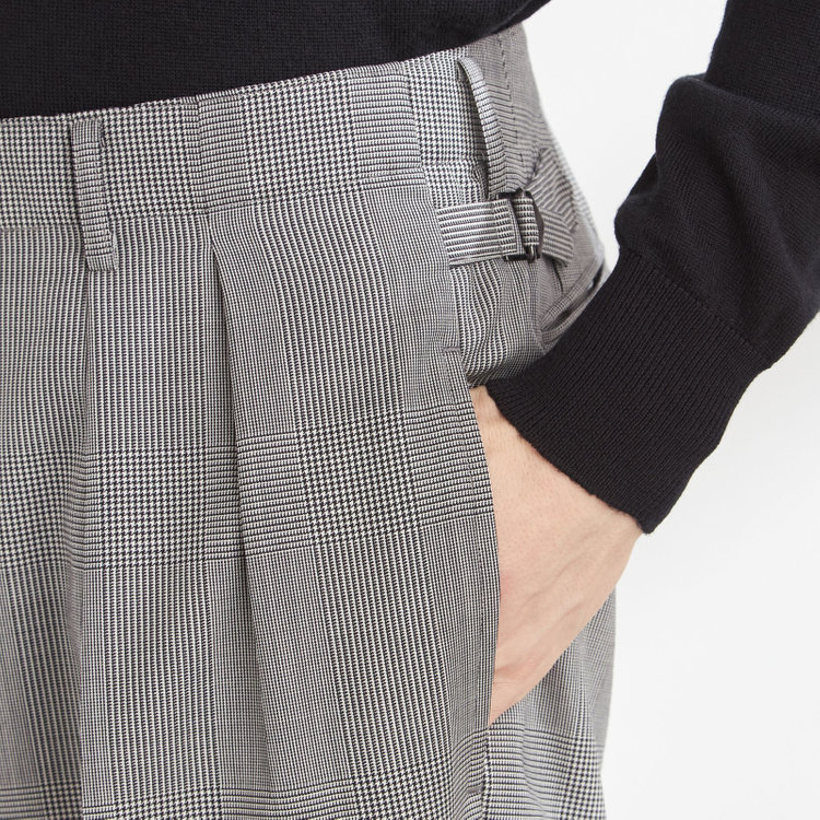シルバーライン 【Take.it.easy】【秋冬】2タックワイドパンツ/グレンチェック/CANONICO 1663 fabric made in italy/※裾上げ必要 その他