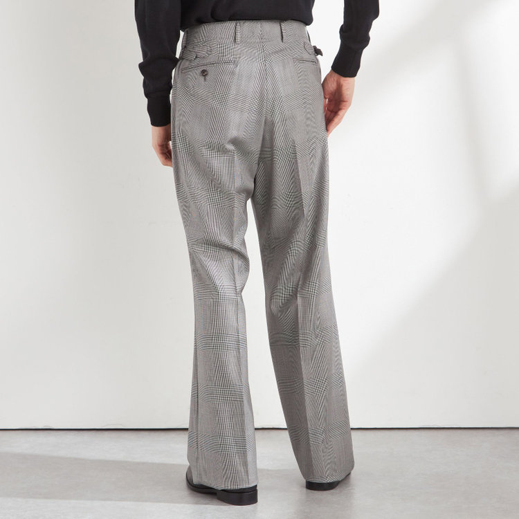 シルバーライン 【Take.it.easy】【秋冬】2タックワイドパンツ/グレンチェック/CANONICO 1663 fabric made in italy/※裾上げ必要 その他