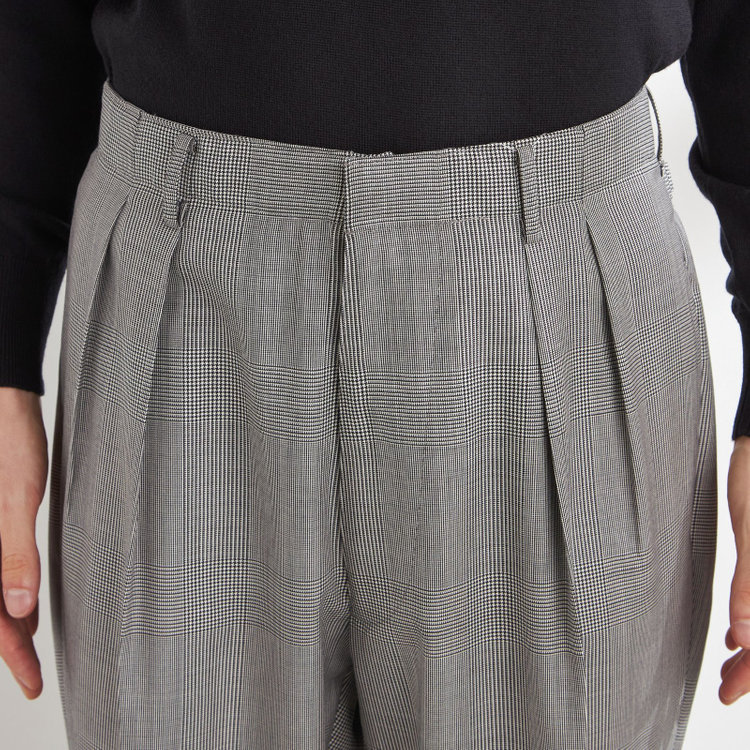 シルバーライン 【Take.it.easy】【秋冬】2タックワイドパンツ/グレンチェック/CANONICO 1663 fabric made in italy/※裾上げ必要 その他