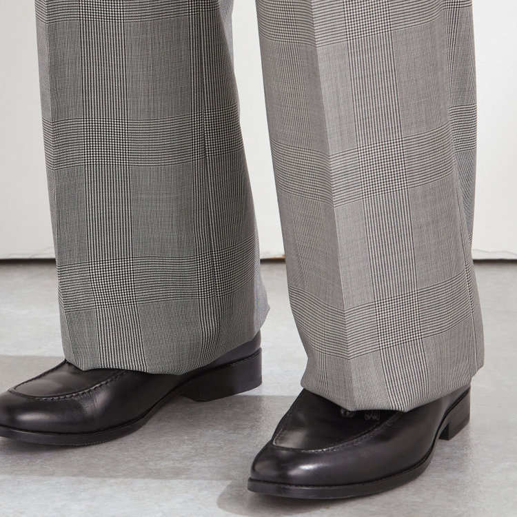 シルバーライン 【Take.it.easy】【秋冬】2タックワイドパンツ/グレンチェック/CANONICO 1663 fabric made in italy/※裾上げ必要 その他