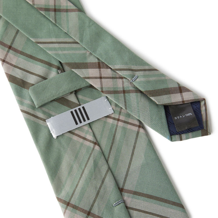 シルバーライン 【SILVER LINE】コットンチェックネクタイ 8.0cm幅/グリーン その他