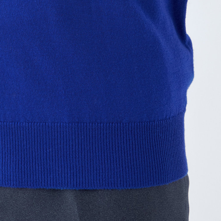 スーツセレクト 【発送在庫あり】【RBC】【秋冬】ウールタートルネックニットセーター/ブルー/ZEGNA BARUFFA/マシンウォッシャブル 青中間