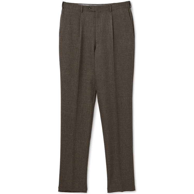 シルバーライン 【5DAYS CLOSET】【RBC】【秋冬】TUMUGITO 1タックテーパードパンツ セットアップ対応/ ブラウン×ツイル /ウエストムーブ /ウォッシャブル ※裾上げ必要 茶中間