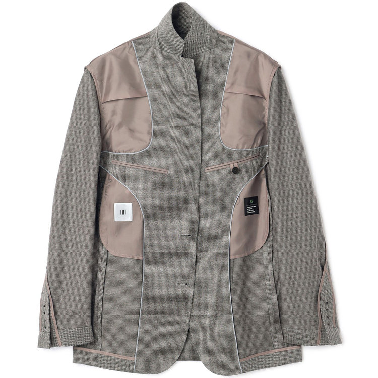 シルバーライン 【5DAYS CLOSET】【RBC】【春夏】2釦シングルジャケット/グレー×ハウンドトゥース/パッチポケット グレー中間