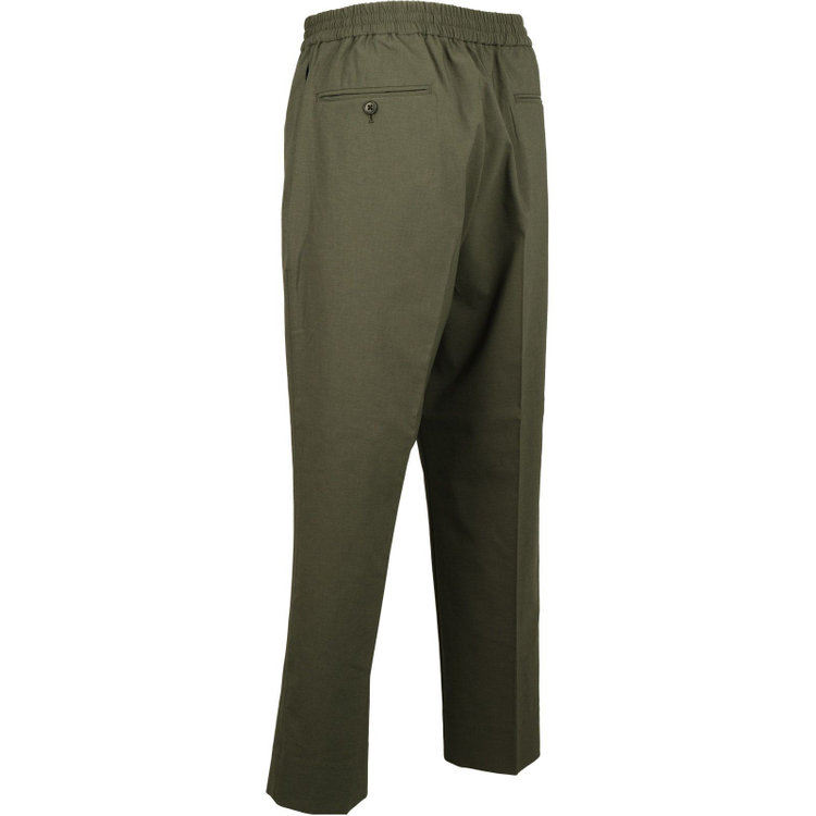 スーツセレクト 【WEB限定/OUTLET】【RBC】【春夏】ドローコード付きテーパードパンツ/カーキ/ウエストシャーリング/RIRANCHA/裾上げ済仕様 カーキ系(濃緑)