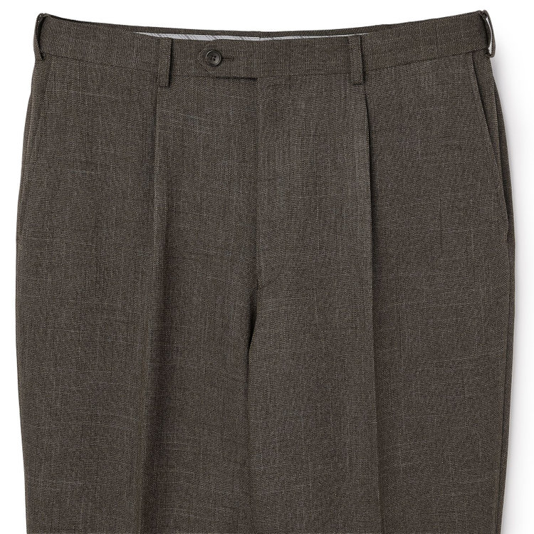 シルバーライン 【5DAYS CLOSET】【RBC】【秋冬】TUMUGITO 1タックテーパードパンツ セットアップ対応/ ブラウン×ツイル /ウエストムーブ /ウォッシャブル ※裾上げ必要 茶中間
