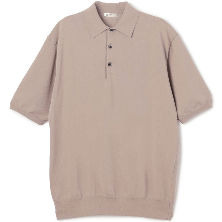 スーツセレクト 【RBC】【5分袖】コットンブレンドレトロポロシャツ/ブラウン/「マシンウォッシャブル」「UVカット」「接触冷感」 茶淡色