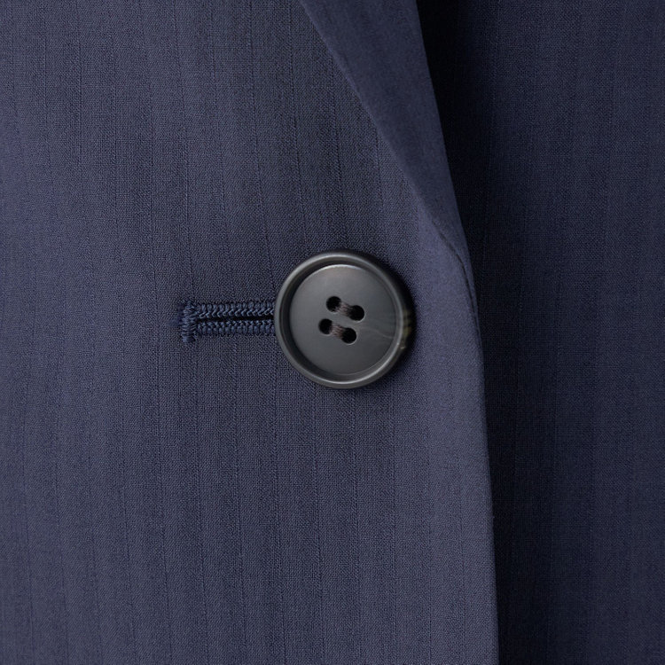 シルバーライン 【SL】【年間】1釦シングルパンツスーツ/ネイビー×シャドーストライプ/ウォッシャブル/4S/TRABEST/※パンツ裾上げ済仕様 紺中間