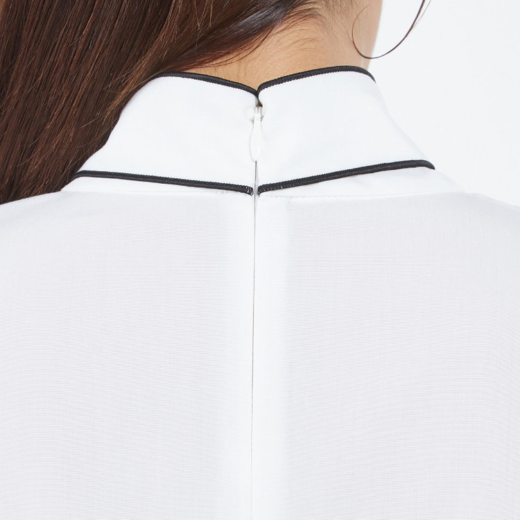 シルバーライン 【SILVER LINE/長袖】ボウタイブラウス/ホワイト+ブラック その他