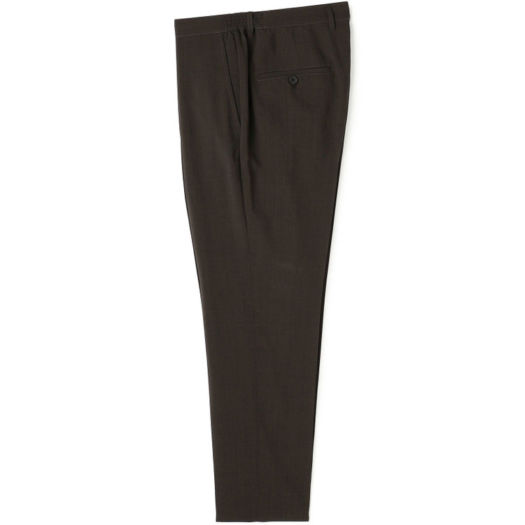 【BLACK LINE】【春夏】0タックテーパードパンツ/カーキ/ドローコード/ウエストシャーリング/※裾上げ済仕様