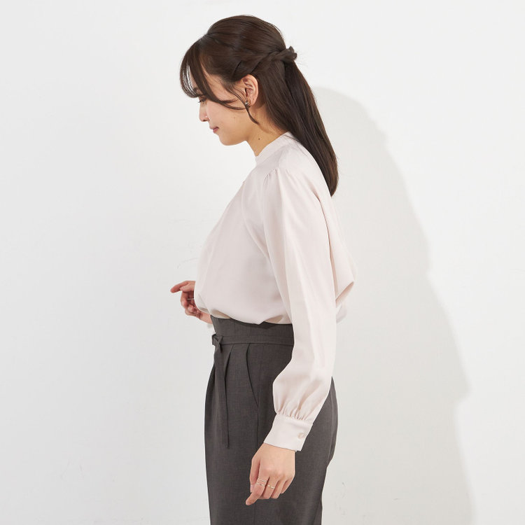 シルバーライン 【SL/長袖】アクセ付きブラウス/ピンクベージュ 赤淡色