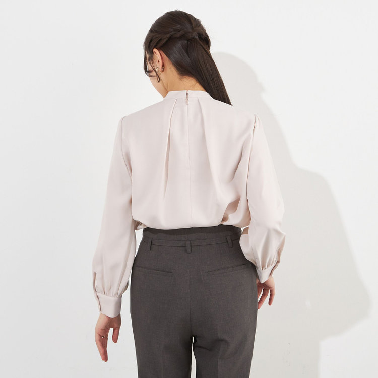 シルバーライン 【SL/長袖】アクセ付きブラウス/ピンクベージュ 赤淡色