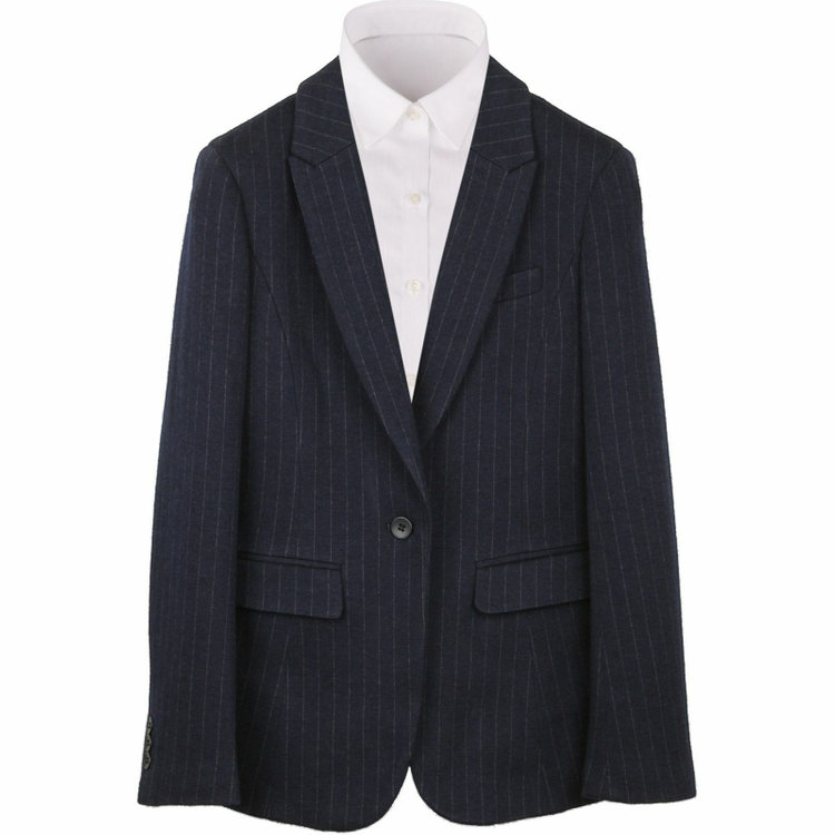 スーツセレクト 【WEB限定/OUTLET】【発送在庫あり】【NEO-SL】【秋冬】ウールコットン1釦ジャケット/ネイビー×ストライプ ネイビー系(紺)