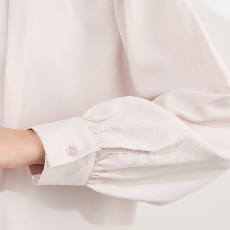 シルバーライン 【SL/長袖】アクセ付きブラウス/ピンクベージュ 赤淡色