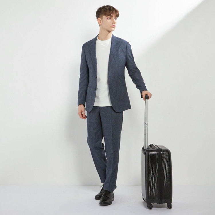 シルバーライン 【5DAYS CLOSET】【RBC】【春夏】1タックテーパードパンツ/ネイビー×レノクロス/ウエストムーブ仕様/4S SUSTAINABILITY&ECOLOGY FABRIC/※裾上げ必要 紺中間