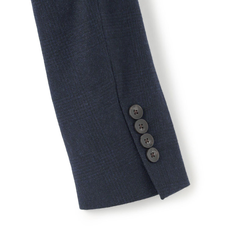 シルバーライン 【発送在庫あり】【CLASSICO TAPERED】【秋冬】2釦シングルスーツ 1タック/ネイビー×グレンチェック/RE:NEWOOL/※裾上げ必要 青中間