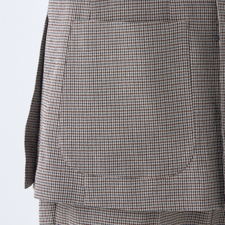 シルバーライン 【RBC】【春夏】6釦2掛けダブルジャケット/ブラウン×チェック/パッチポケット/4S SUSTAINABILITY&ECOLOGY FABRIC その他
