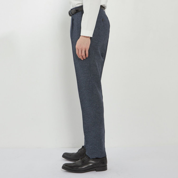 シルバーライン 【5DAYS CLOSET】【RBC】【春夏】1タックテーパードパンツ/ネイビー×レノクロス/ウエストムーブ仕様/4S SUSTAINABILITY&ECOLOGY FABRIC/※裾上げ必要 紺中間