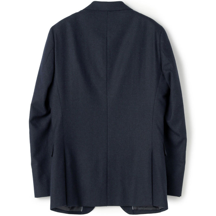 シルバーライン 【発送在庫あり】【CLASSICO TAPERED】【秋冬】2釦シングルスーツ 1タック/ネイビー×グレンチェック/RE:NEWOOL/※裾上げ必要 青中間