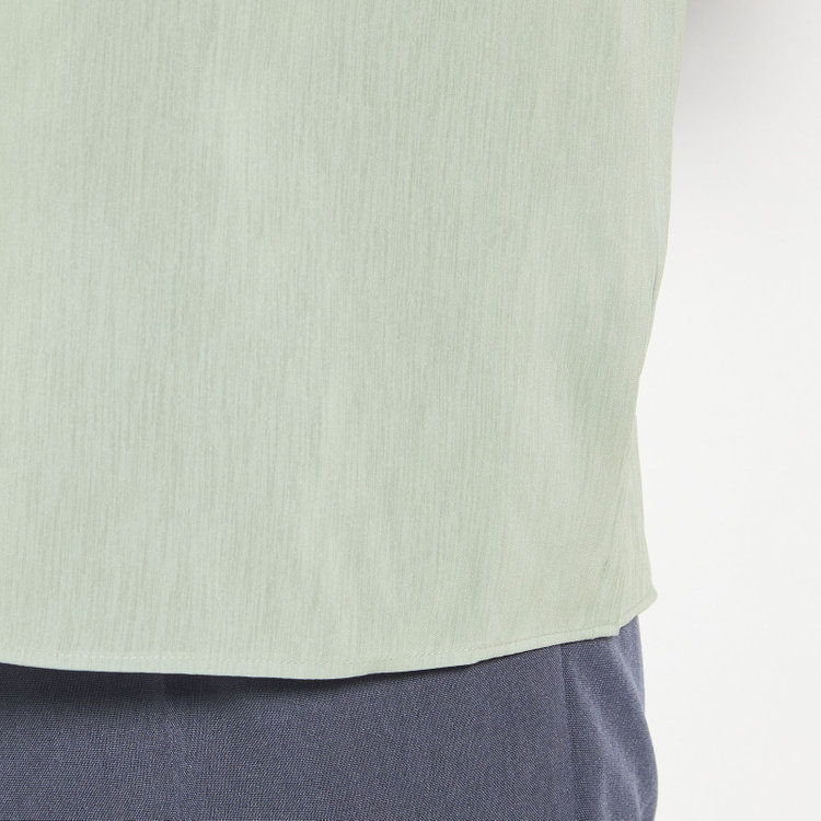 シルバーライン 【半袖】バンドカラーブラウス/グレー/「ストレッチ」「通気性」「吸水・速乾」「環境負荷軽減」 グレー中間