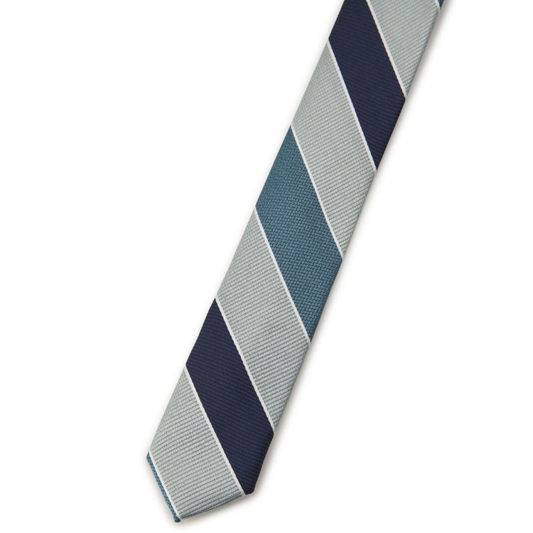 シルバーライン 【SILVER LINE】シルクブレンドストライプネクタイ 8.0cm幅/ネイビー×グリーン その他