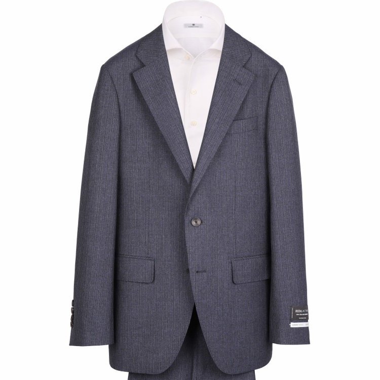 スーツセレクト 【CLASSICO TAPERED】【秋冬】2釦シングルスーツ 1タック/ネイビー×ストライプ/REDA ACTIVE/NEW ZEALAND WOOL MERINO/SHOWER CLEAN ネイビー系(紺)