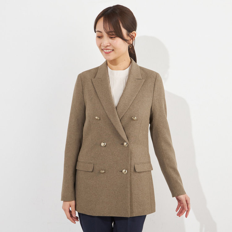 シルバーライン 【SILVER LINE】【春夏】6釦2掛けダブルブレザー/4S SUSTAINABILITY&ECOLOGY FABRIC/ブラウン×メタル釦 茶中間