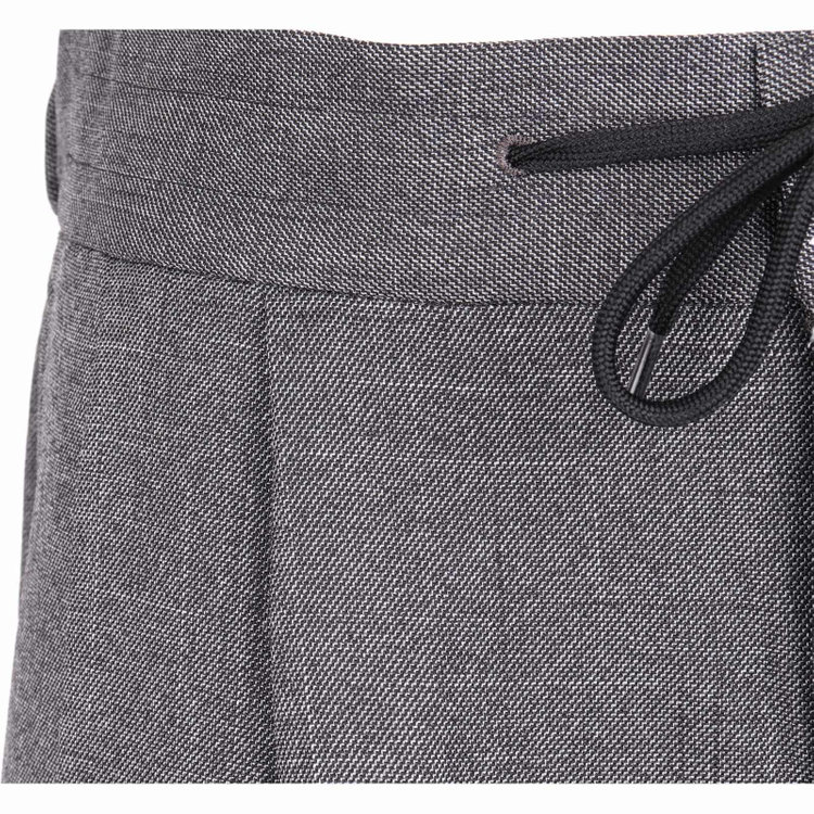 スーツセレクト 【RBC】【秋冬】2タックパンツ/グレー×ソリッド/ウエストシャーリング/ドローコード/裾上げ済仕様 グレー系(灰)