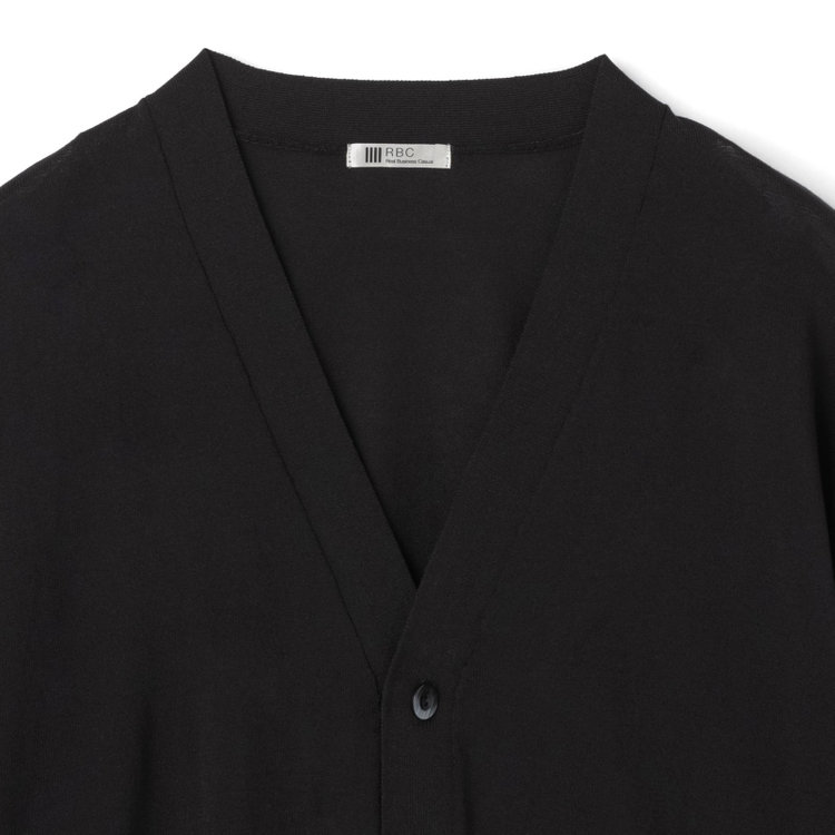 スーツセレクト 【RBC】【春夏】コットンブレンドニットカーディガン/ブラック/マシンウォッシャブル 黒