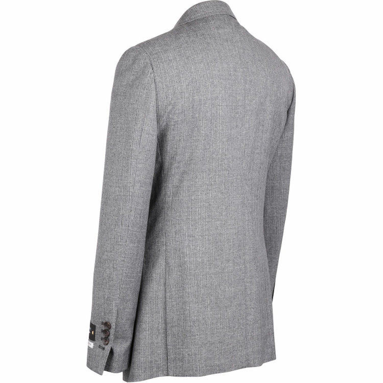 スーツセレクト 【発送在庫あり】【CLASSICO TAPERED】【秋冬】2釦シングルスーツ 1タック/グレー×ストライプ/REDA ACTIVE/NEW ZEALAND WOOL MERINO/SHOWER CLEAN グレー系(灰)