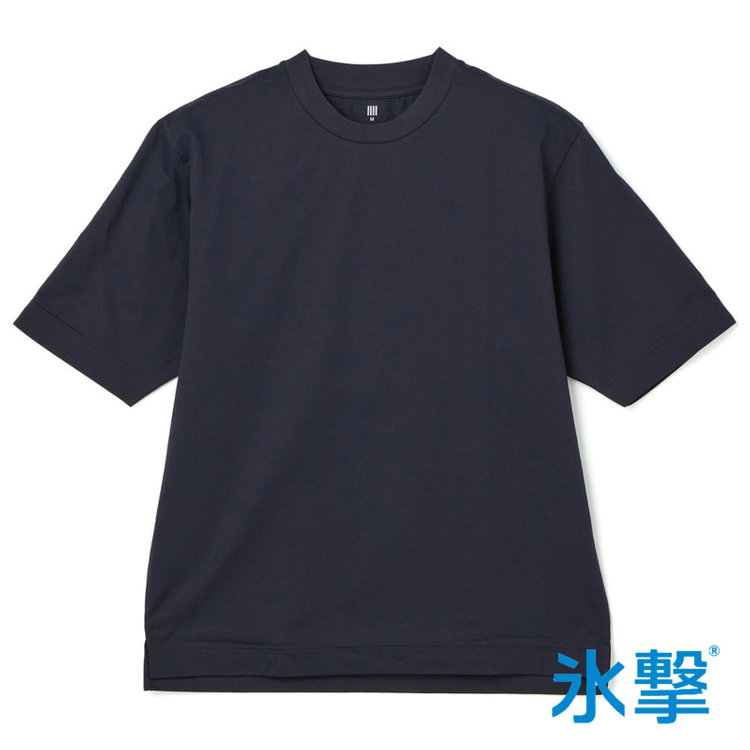 シルバーライン 【SILVER LINE】【半袖】ネイビー / クルーネック/酷暑対策Tシャツ「FREEZETECH 氷撃」冷感PRINT 紺中間
