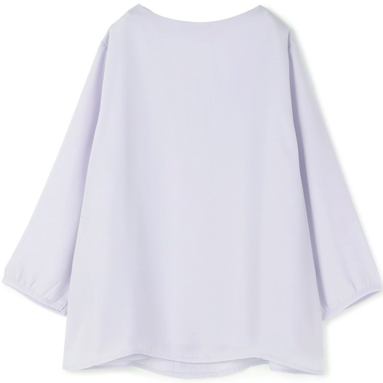 シルバーライン 【SILVER LINE/7分袖】フロントプリーツクルーネックプルオーバー/ラベンダー/「ウォッシャブル可能」「防シワ」 紫淡色