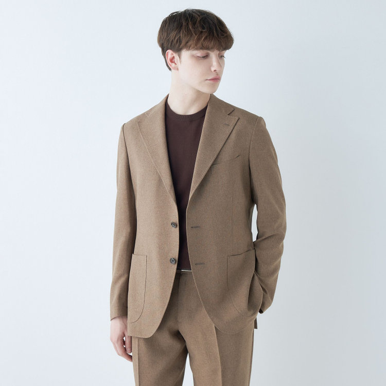 シルバーライン 【RBC】【春夏】3釦段返りジャケット/ベージュ/パッチポケット/4S SUSTAINABILITY&ECOLOGY FABRIC 茶中間