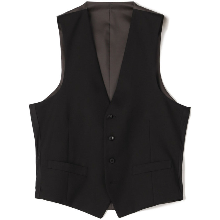 ブラックライン 【SLIM TAPERED_2】【年間】2釦シングルスリーピーススーツ 0タック/ブラック/ウエストシャーリング/4S SUSTAINABILITY&ECOLOGY FABRIC/※パンツ裾上げ済仕様 黒