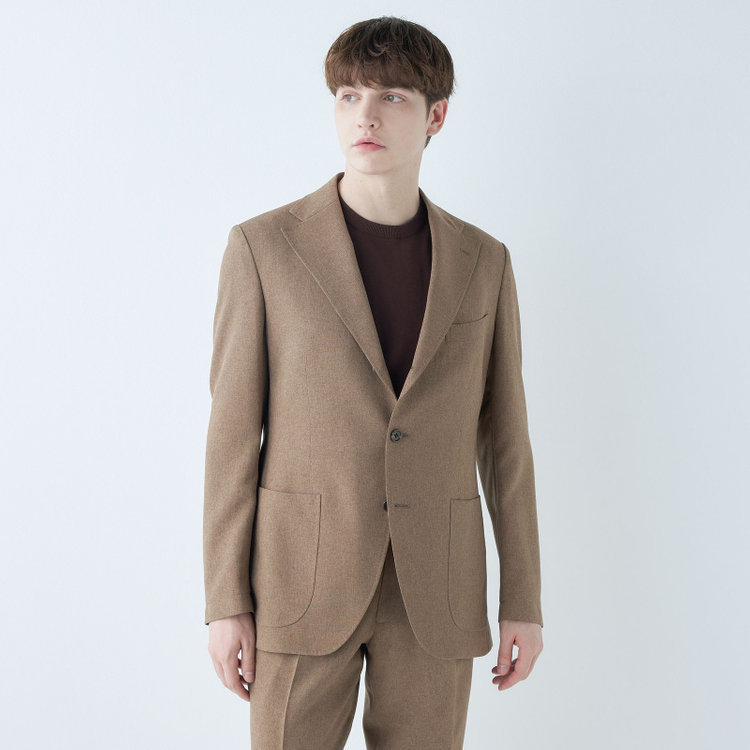 シルバーライン 【RBC】【春夏】3釦段返りジャケット/ベージュ/パッチポケット/4S SUSTAINABILITY&ECOLOGY FABRIC 茶中間