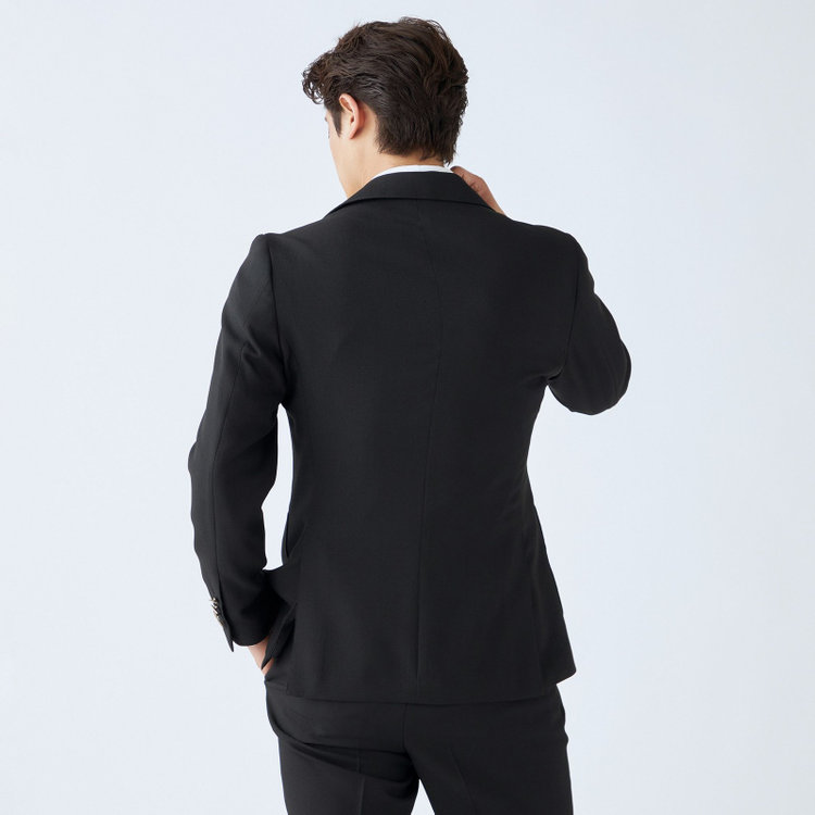 ブラックライン 【RBC】【春夏】3釦段返りジャケット/ブラック/パッチポケット/メタル釦/4S SUSTAINABILITY&ECOLOGY FABRIC 黒