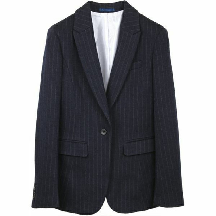 スーツセレクト 【WEB限定/OUTLET】【発送在庫あり】【NEO-SL】【秋冬】ウールコットン1釦ジャケット/ネイビー×ストライプ ネイビー系(紺)