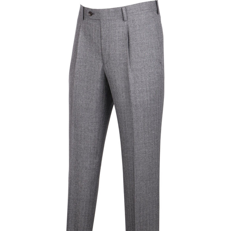 スーツセレクト 【発送在庫あり】【CLASSICO TAPERED】【秋冬】2釦シングルスーツ 1タック/グレー×ストライプ/REDA ACTIVE/NEW ZEALAND WOOL MERINO/SHOWER CLEAN グレー系(灰)