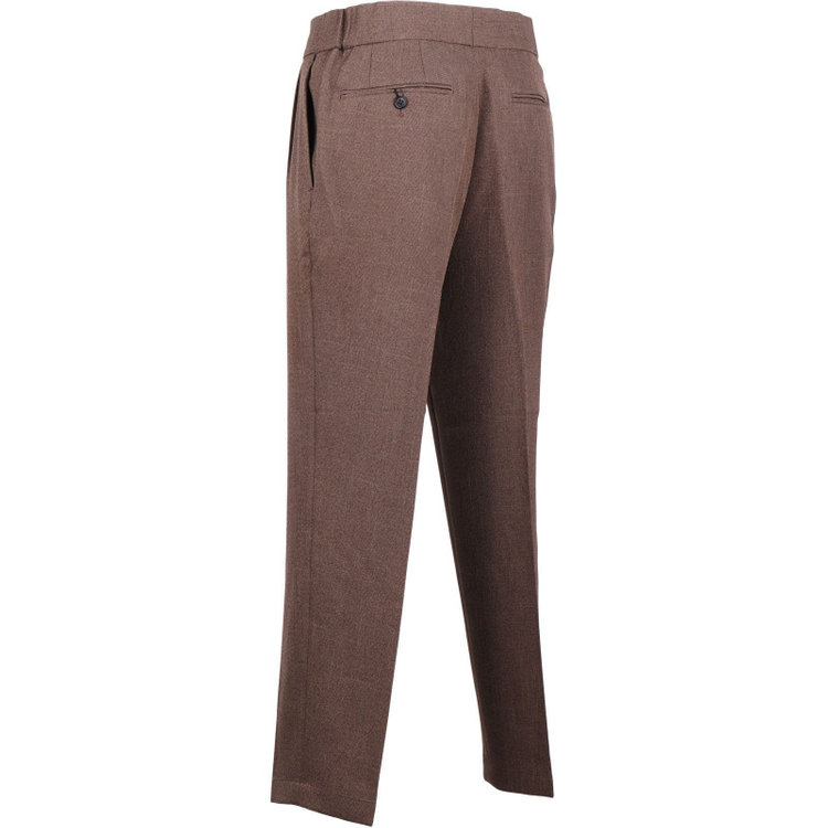 スーツセレクト 【RBC】【秋冬】2タックパンツ/ブラウン×ソリッド/ウエストシャーリング仕様/ドローコード/裾上げ済仕様 ブラウン系(茶)