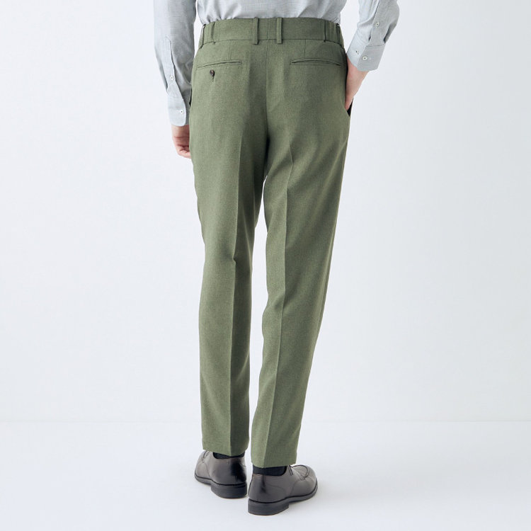 シルバーライン 【RBC】【春夏】3釦段返りシングルスーツ 2タック/カーキ/パッチポケット/ドローコード&ウエストシャーリング/※パンツ裾上げ済仕様 緑中間